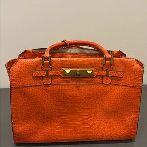 Guess Vibrant Orange Embossed Tote